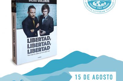 Javier Milei y Diego Giacomini en la Universidad del Aconcagua